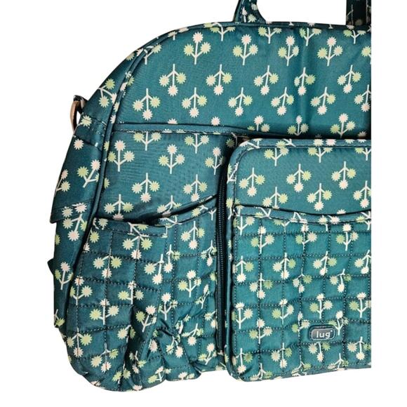 Lug Carry All Bag TukTuk New with Tags Aqua Teal Orchard Print Grad, Vaca, Baby - Picture 3 of 7
